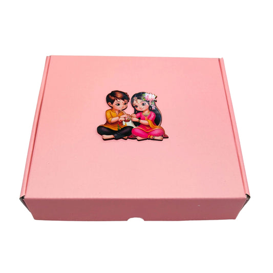 8.5x7.5x1.5 Inch Mailer Box For Rakhi Celebration- Baby Pink | Grownex Packaging | Mailer Box