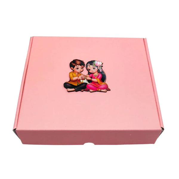 8.5x7.5x1.5 Inch Mailer Box For Rakhi Celebration- Baby Pink | Grownex Packaging | Mailer Box