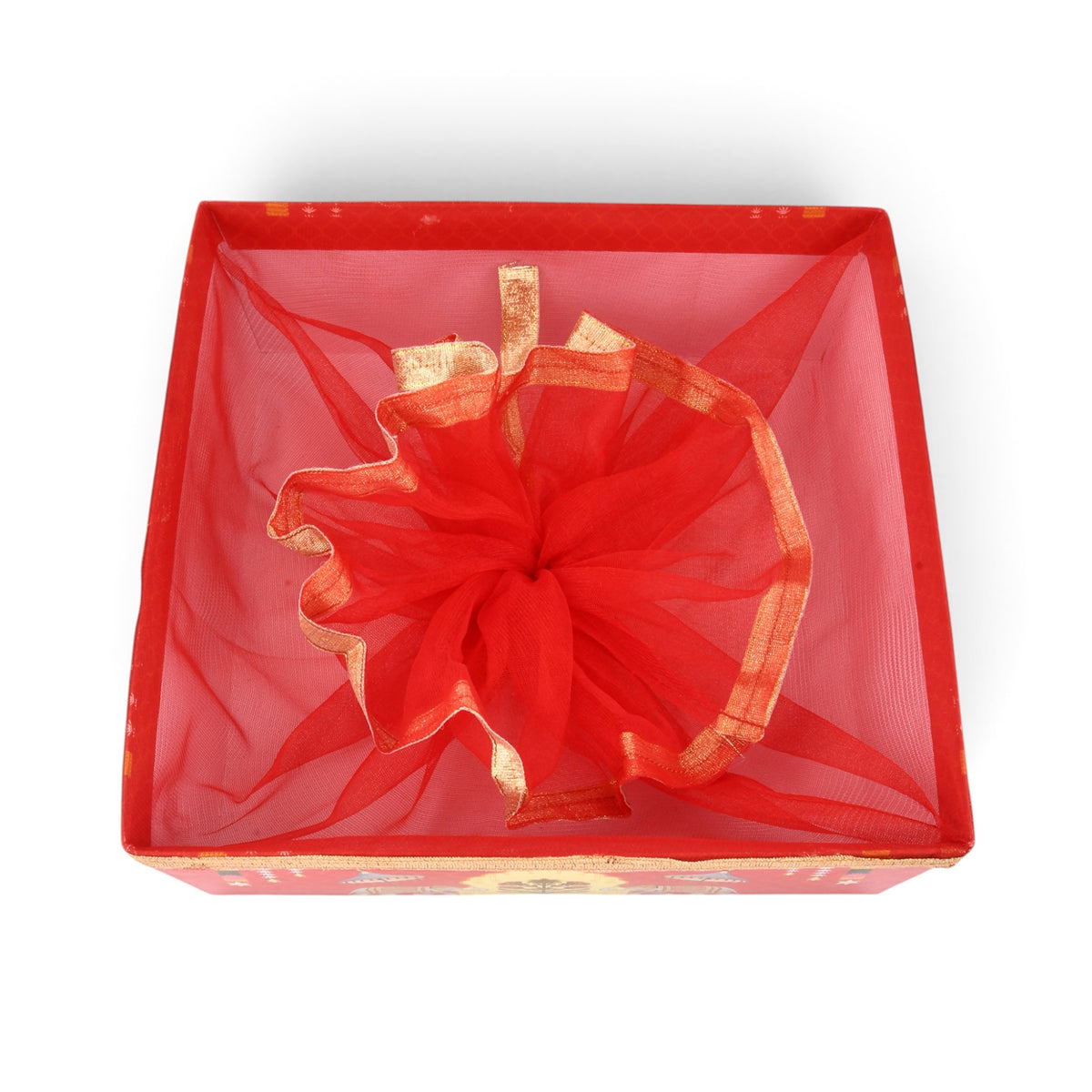Red Elephant Print Gift Hamper Basket | Wedding & Return Gift Basket