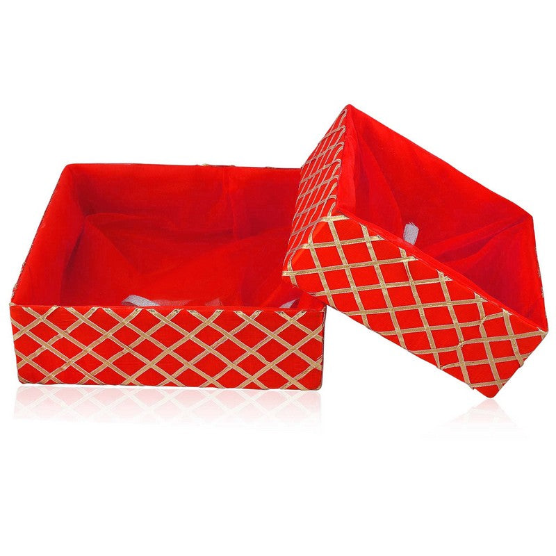 Square Lace Red Basket | Grownex Packaging | Basket & Tray