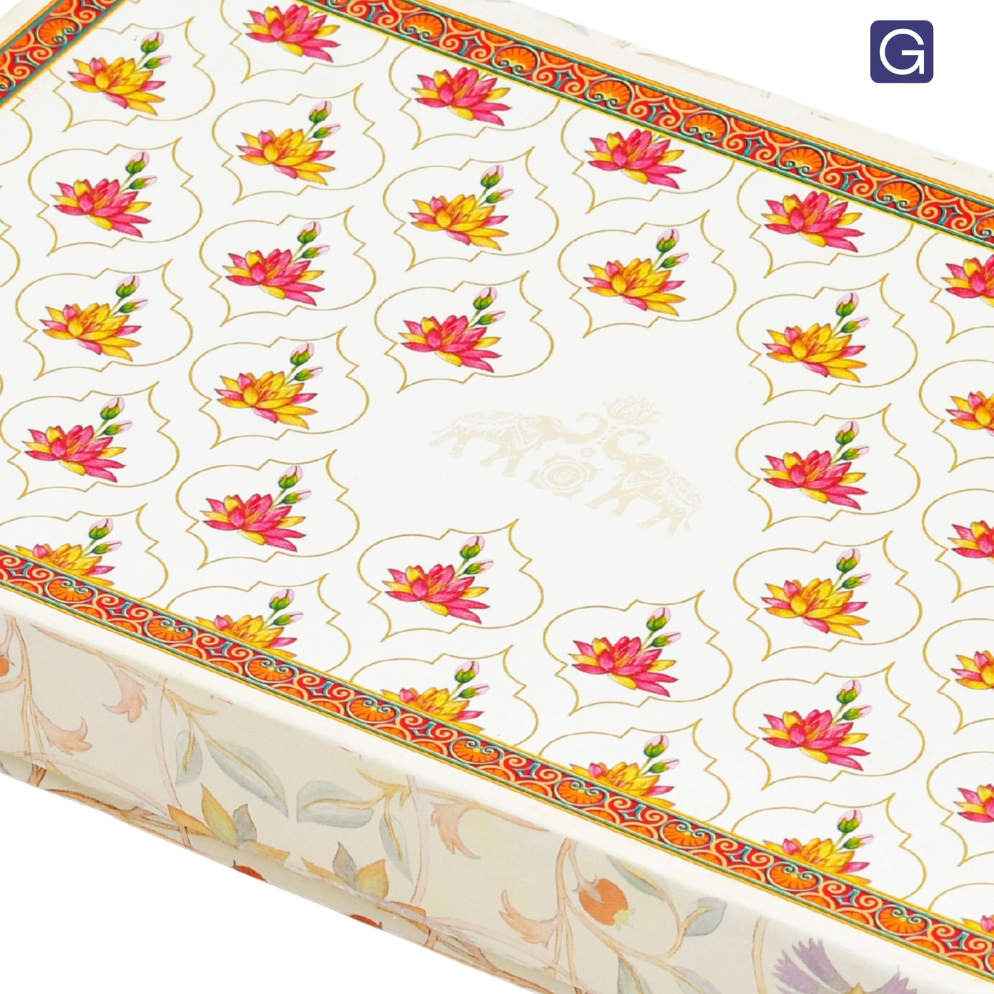 Beige Lotus 1 Kg Sweet Box | Mithai Gifting