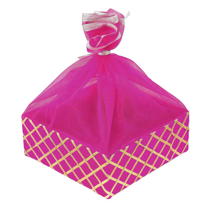 Decorated with Traditional Lace Rani Pink Wooden Basket | Grownex Packaging | Basket & Tray