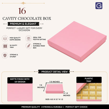 Baby Pink 16 Cavity Chocolate Box