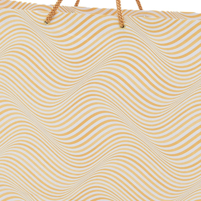 Golden Zebra Print Paper Bag 15.5x3.75x13.5 Inch | Luxury Boutique & Festive Packaging