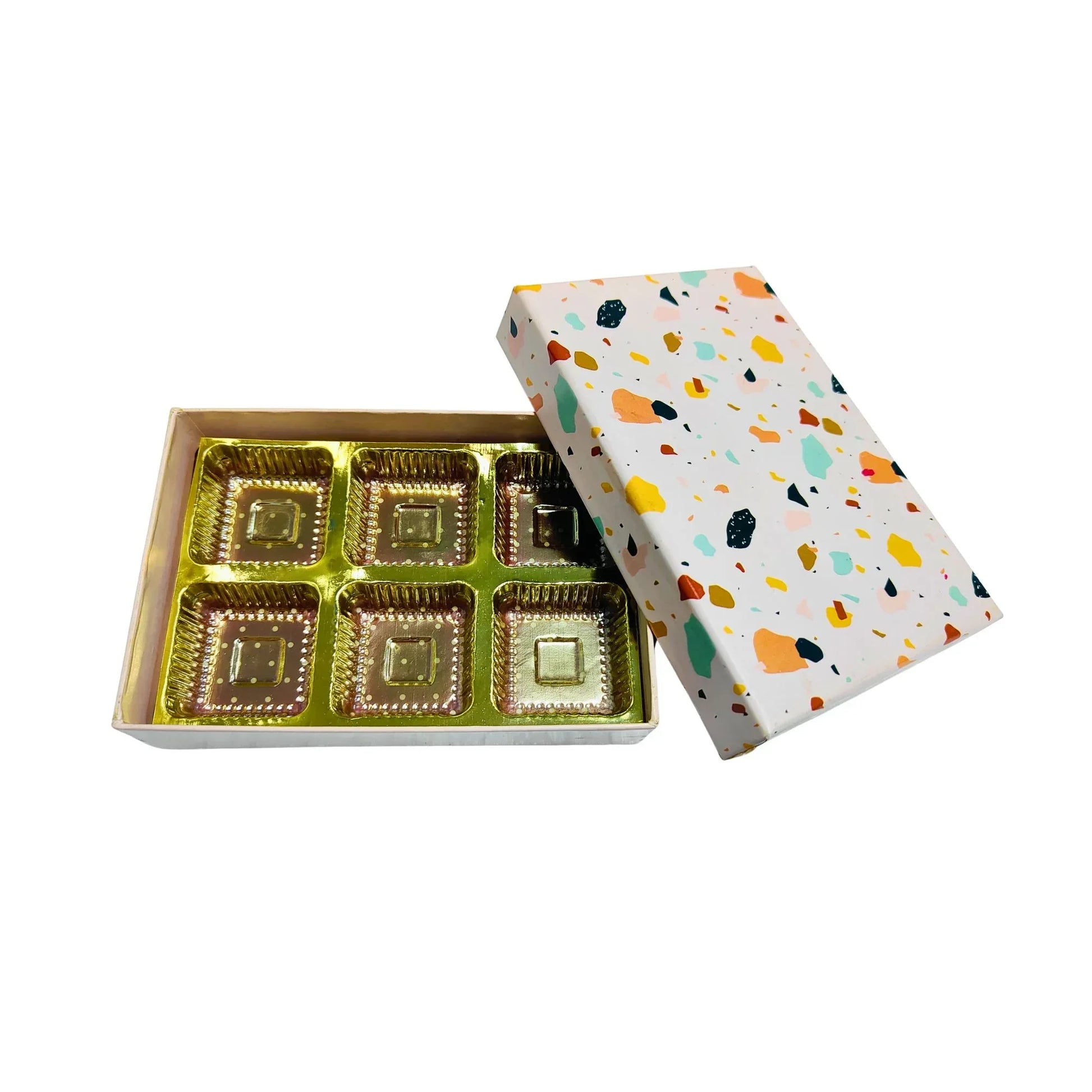 6 Pcs Cavity Chocolate Box – Stone Print | Grownex Packaging | Chocolate Box