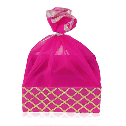 Decorated with Traditional Lace Rani Pink Wooden Basket | Grownex Packaging | Basket & Tray