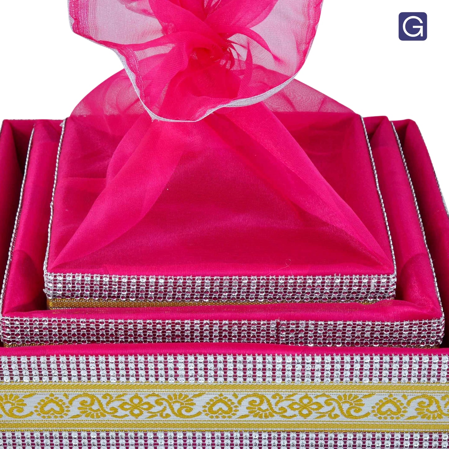 Decorative Rani Pink Hamper Basket Set of 3 | Premium Festive Gift Packaging