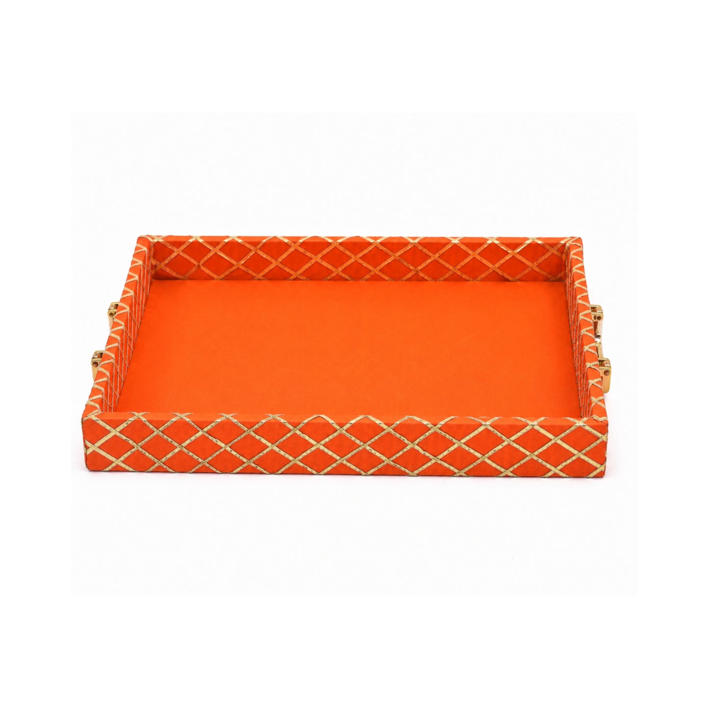 Traditional Orange Square Lace Hamper Tray