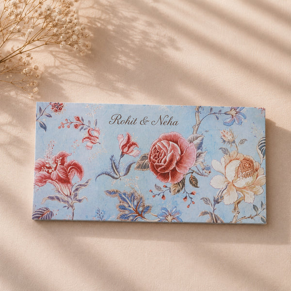 Personalised Floral Print Matte Envelope 18.42x8.89 cm