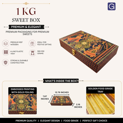 Radha Krishna Decorative Mithai Box | Premium Festive Packaging