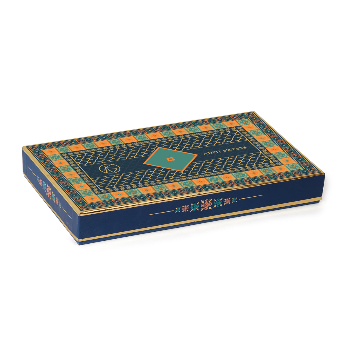 500 gm Blue Foil Custom 4 Line Premium Sweet Box