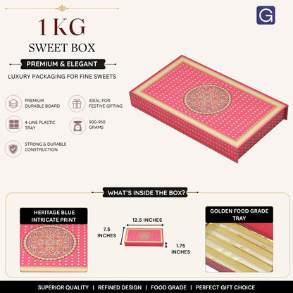 Royal Pink Magnetic File Box | Premium Sweet & Gift Packaging Box