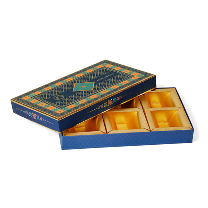 500 gm Blue Foil Custom 4 Line Premium Sweet Box