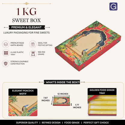 Rani Pink Peacock 1 Kg Sweet Box | Mithai Gifting