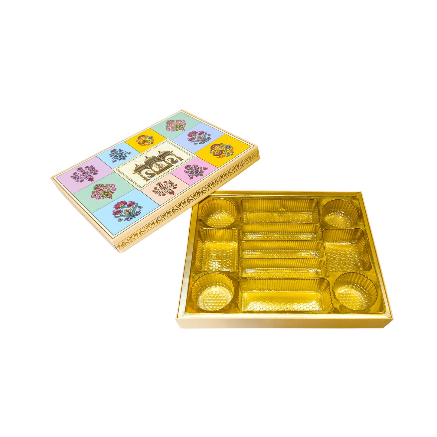 Rajwadi Pooja Theme Foil Print  Lawana Box  | Premium Shagun & Wedding Gift Box