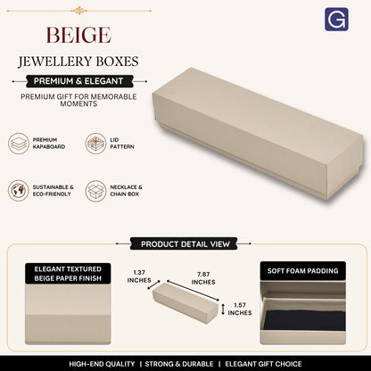 Beige Necklace & Chain Gift Box | 20 x 3.5 x 4 cm
