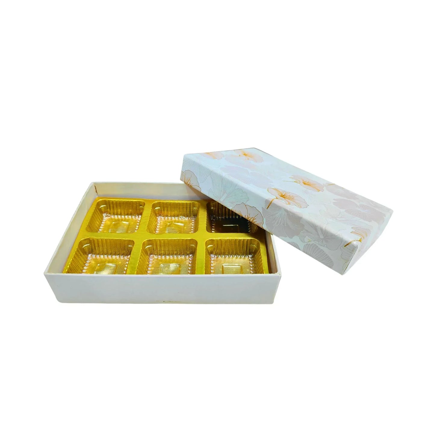 6 Cavity Floral Chocolate Box – Premium Food Safe Sweet & Chocolate Packaging Box | Grownex Packaging | Chocolate Box
