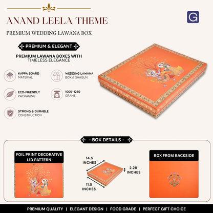 Anand Leela Theme Foil Print   Lawana Box  | Premium Shagun & Wedding Gift Box