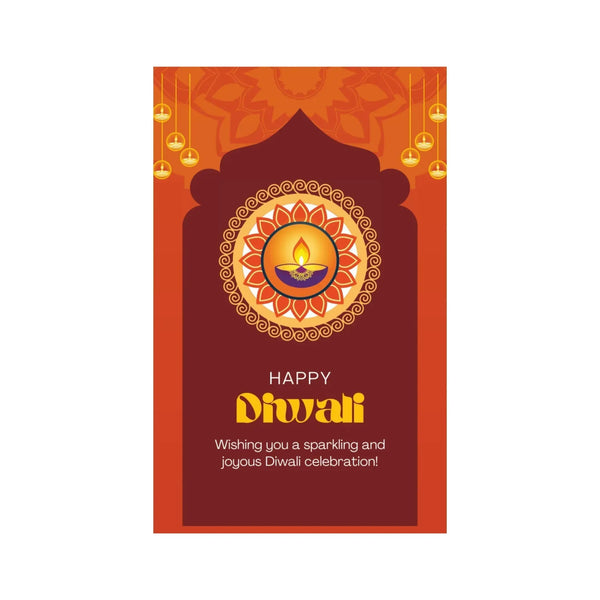 Happy Diwali Tag – Rangoli & Traditional Diya Sparkle Label | Grownex Packaging | Tags & Stickers