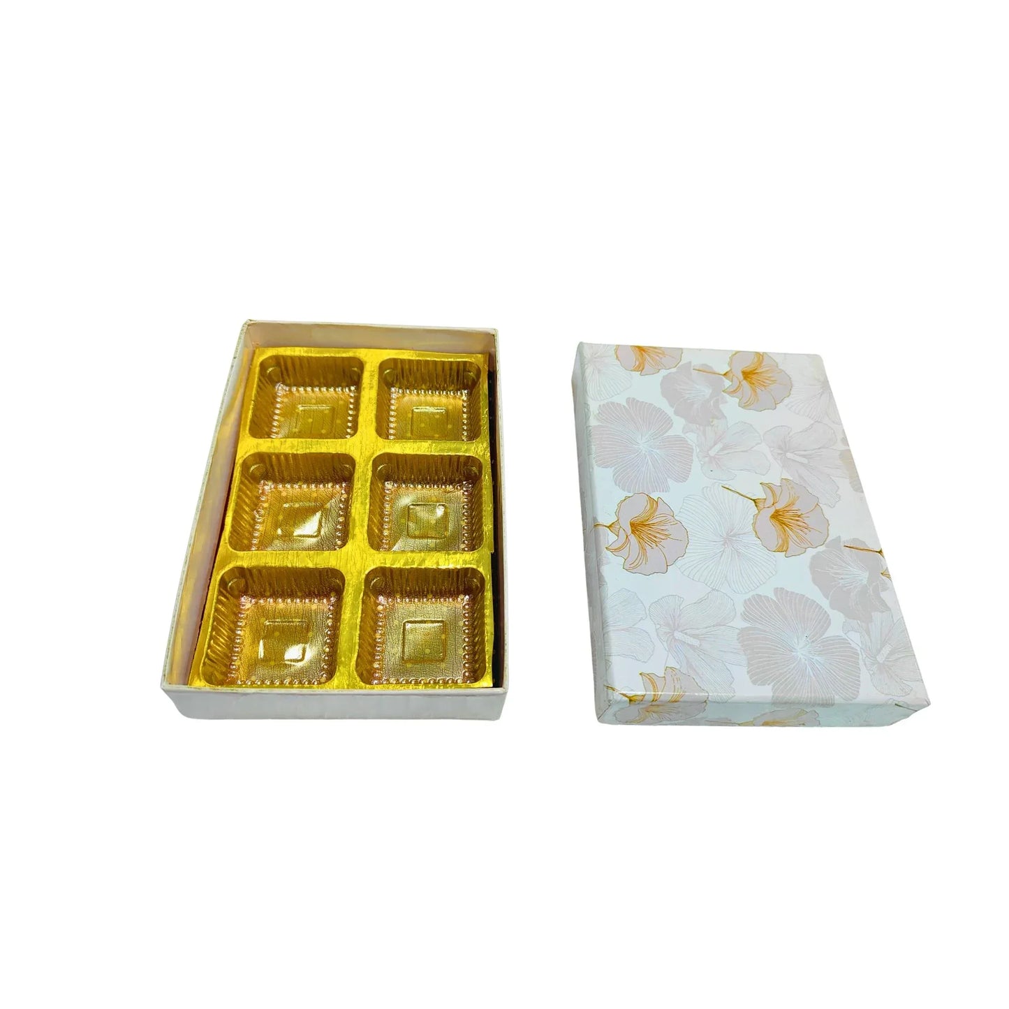 6 Cavity Floral Chocolate Box – Premium Food Safe Sweet & Chocolate Packaging Box | Grownex Packaging | Chocolate Box
