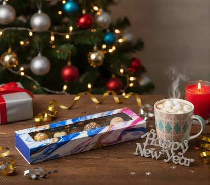 5 Cavity Folding Chocolates packing Box - Marble Print | Grownex Packaging | Chocolate Box