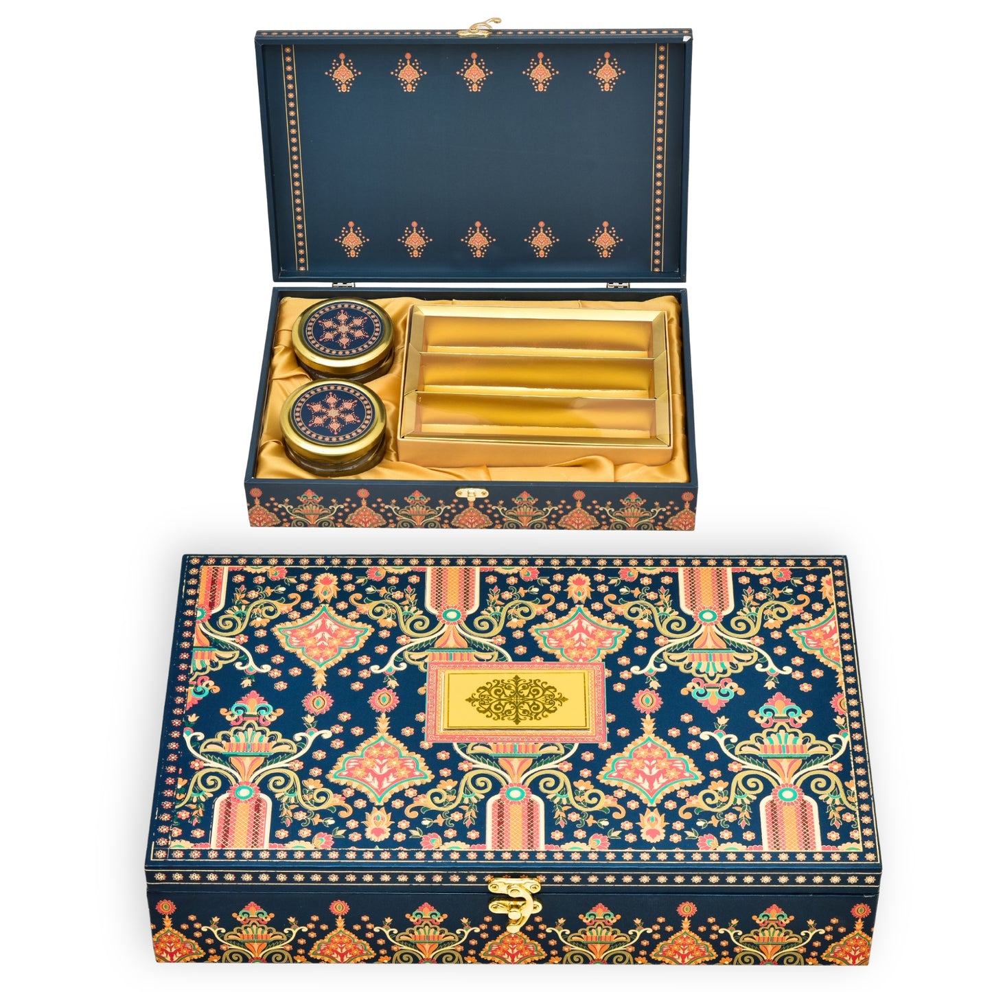 Blue Floral Regal Wooden Box | Grownex Packaging | wooden box