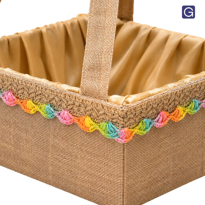 Jute Handle Decorative Basket | Wedding, Return Gift & Hamper Packaging