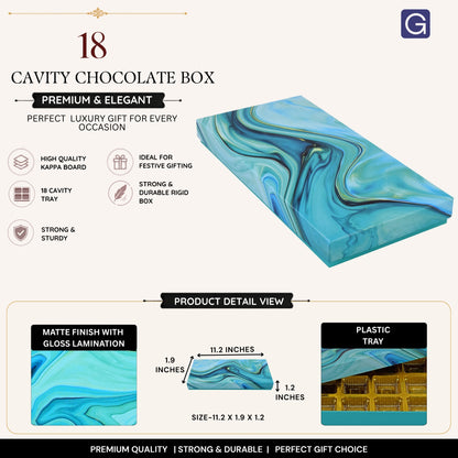 Marble Blue 18 Cavity Chocolate Box