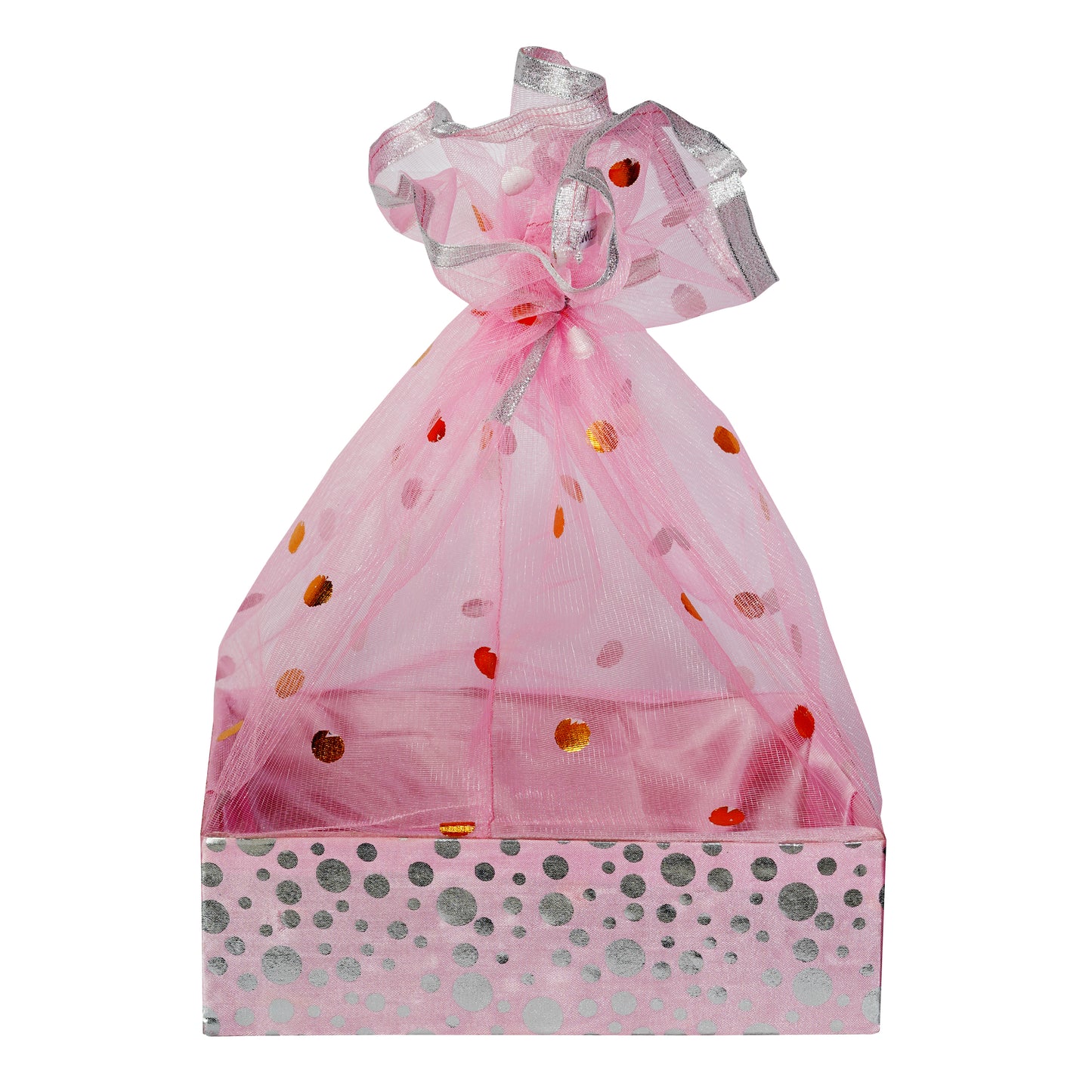 4 Jar Hamper Basket Polka Pink