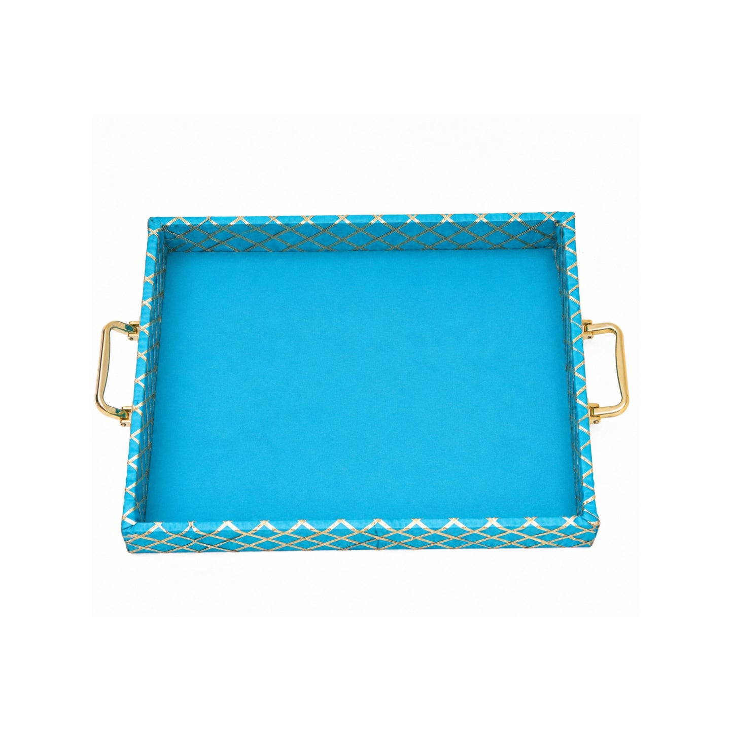 Traditional Rama Green Wooden Square Lace Hamper Tray