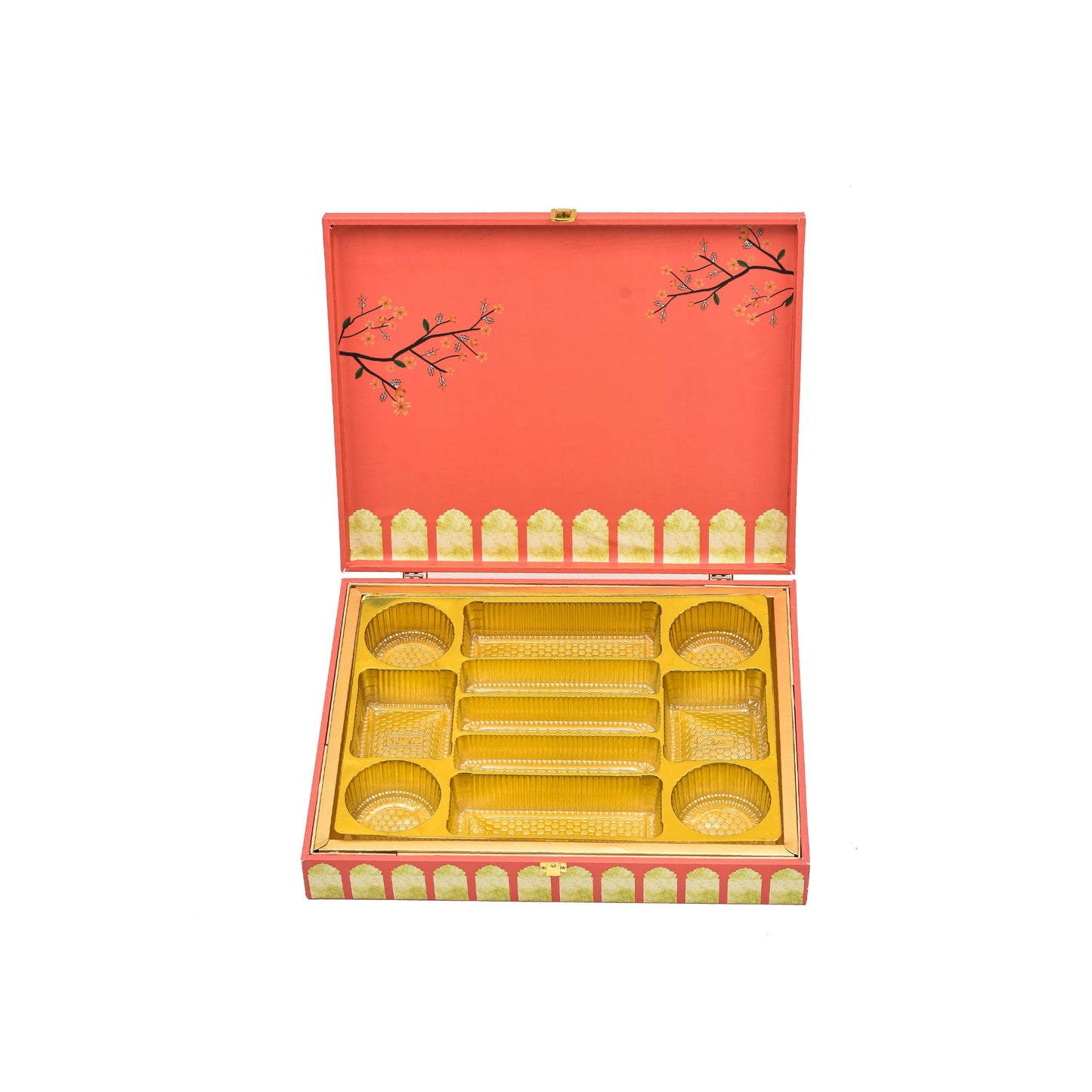Floral Haven Theme Wooden Bhaji Box  | Premium Shagun & Wedding Gift Box