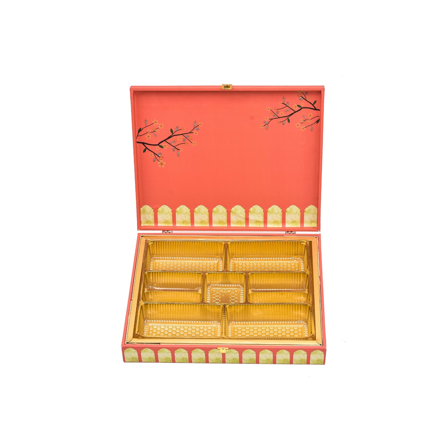 Floral Haven Theme Wooden Bhaji Box  | Premium Shagun & Wedding Gift Box