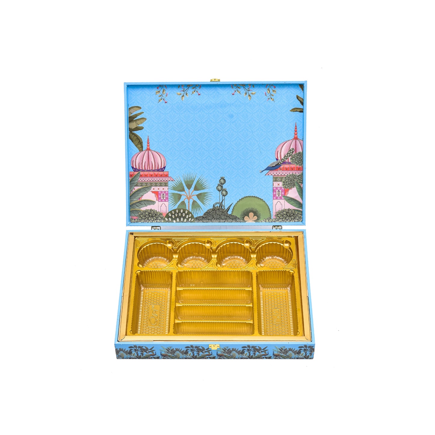 Mor Mahal Theme Wooden Bhaji Box  | Premium Shagun & Wedding Gift Box