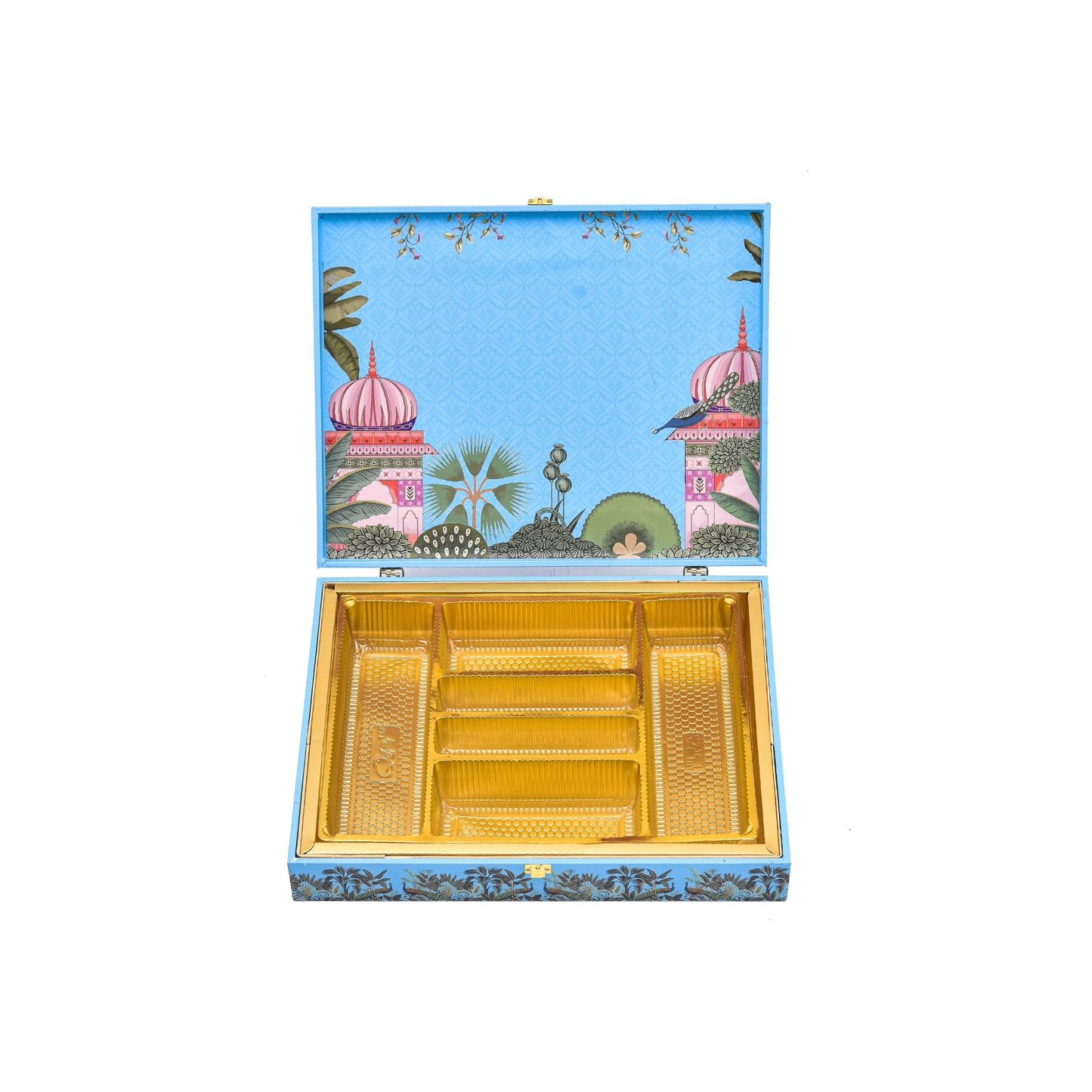 Mor Mahal Theme Wooden Bhaji Box  | Premium Shagun & Wedding Gift Box