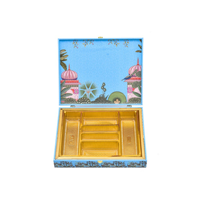 Mor Mahal Theme Wooden Bhaji Box  | Premium Shagun & Wedding Gift Box