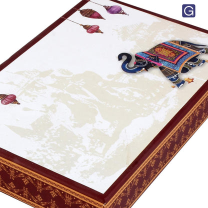 500 gm Brown Elephant 4 Line Print Premium Sweet Box