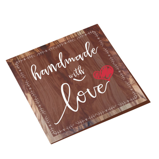 Handmade with Love Wooden Design | Grownex Packaging | Tags & Stickers