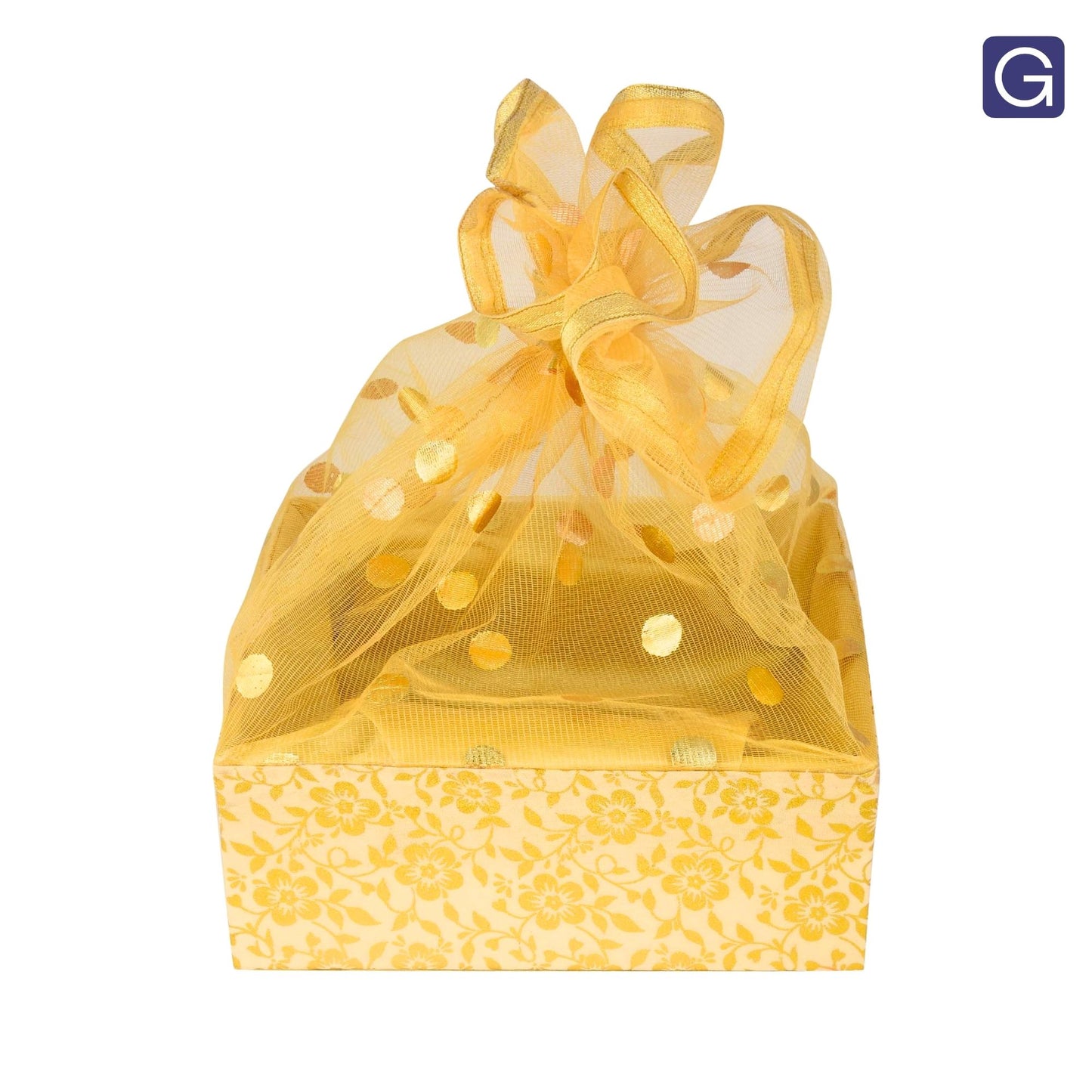 Floral Gold Hamper Basket | Stylish Basket for Festive & Corporate Gifting