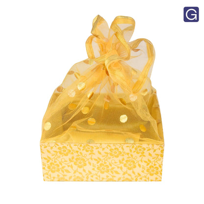 Floral Gold Hamper Basket | Stylish Basket for Festive & Corporate Gifting