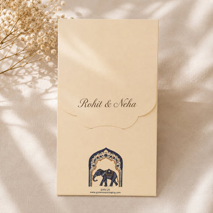 Personalised White Elephant Foil Envelope 7.25x3.5 Inch
