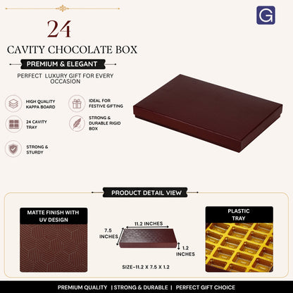 Brown 24 Cavity Chocolate Box