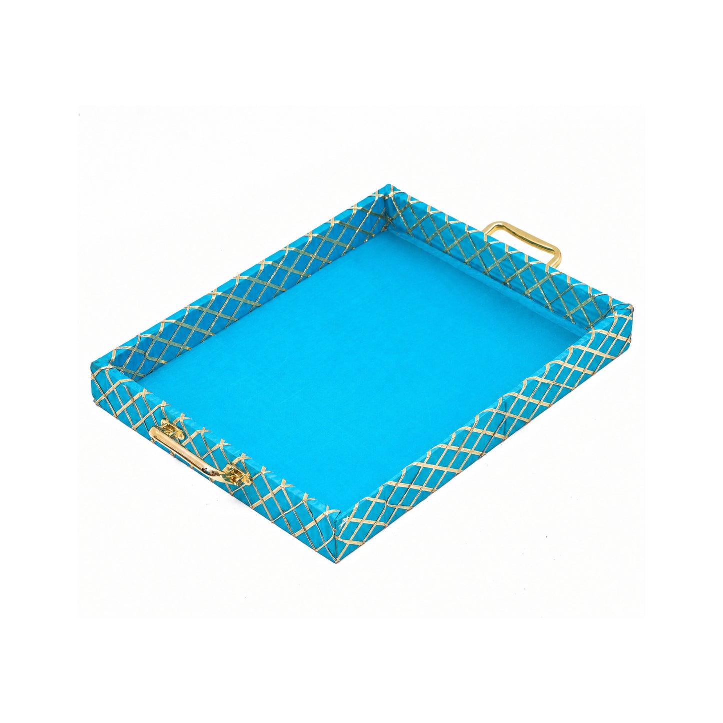 Traditional Rama Green Wooden Square Lace Hamper Tray