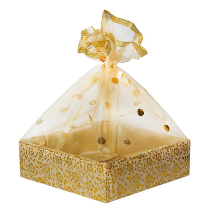 Floral Gold Hamper Basket | Stylish Basket for Festive & Corporate Gifting