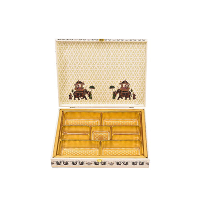 Shahi Sawari Theme Wooden Bhaji Box  | Premium Shagun & Wedding Gift Box