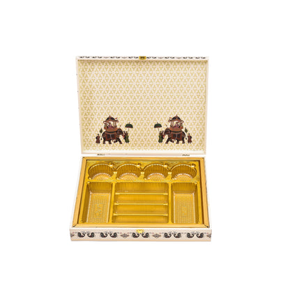 Shahi Sawari Theme Wooden Bhaji Box  | Premium Shagun & Wedding Gift Box