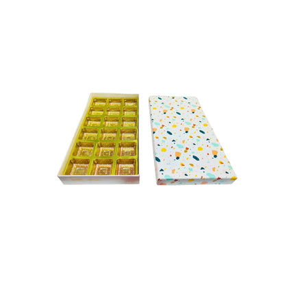 24 Pcs Stone Print Chocolate Box with Golden Tray | Premium Sweet & Gift Packaging | Grownex Packaging | Chocolate Box