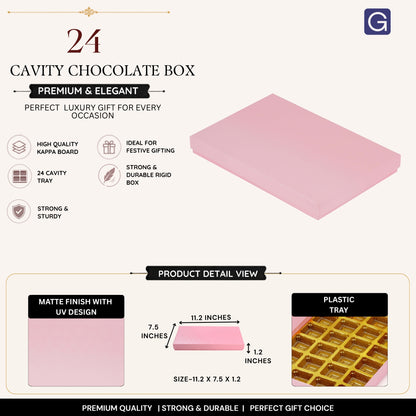 Baby Pink 24 Cavity Chocolate Box