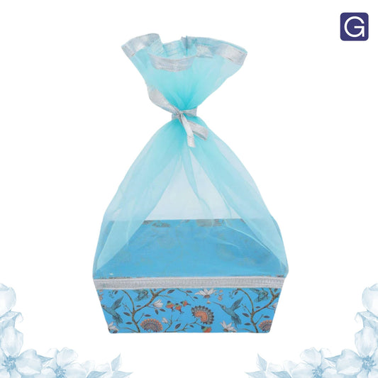 Blue Bird Print Gift Hamper Basket | Wedding & Return Gift Basket