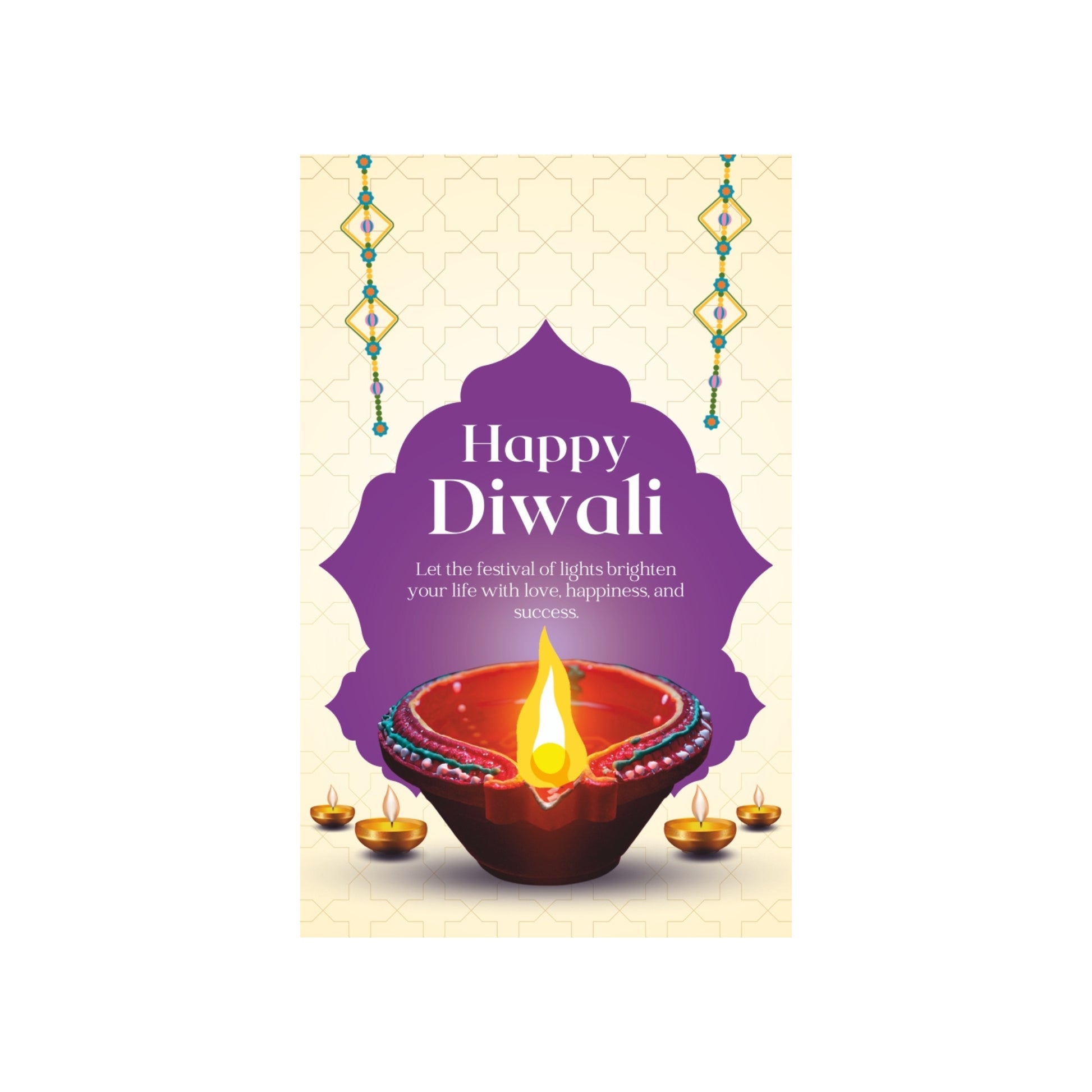 Happy Diwali Tag – Grand Diya & Golden Festive Wishes | Grownex Packaging | Tags & Stickers
