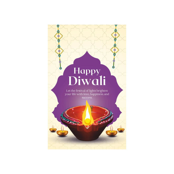 Happy Diwali Tag – Grand Diya & Golden Festive Wishes | Grownex Packaging | Tags & Stickers